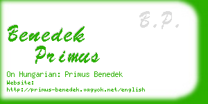 benedek primus business card